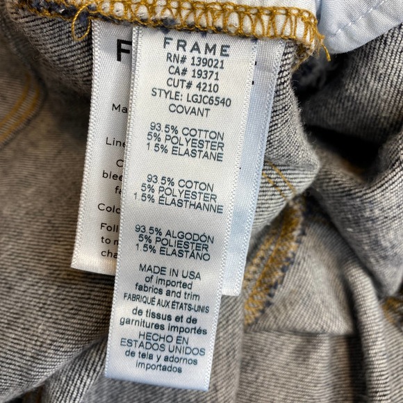FRAME Le Garçon Crop Jeans Covant Size 26 - Picture 7 of 8